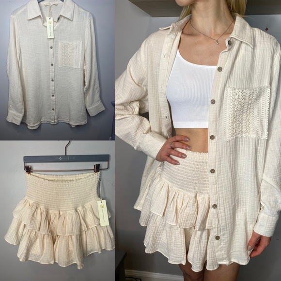 NWT Ocean Drive Crinkle Knit Skort Set. - Picture 1 of 5